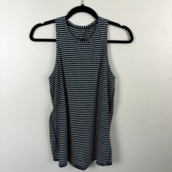 Lululemon Black & White Striped Open Back Tank Top - Size 4 - Picture 1 of 4